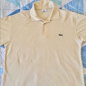 Lacoste Polo Shirt Khaki Colored Mens Large
